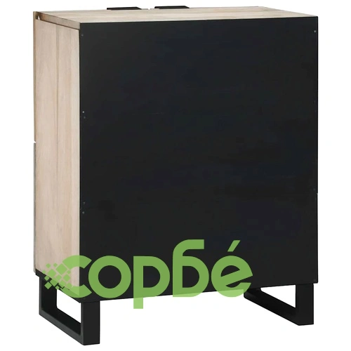 Шкаф за съхранение от мангово дърво 60x33.5x75 см бял и черен ➤ топ цена ➤ sorbe.bg