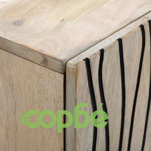 Шкаф за съхранение от мангово дърво 60x33.5x75 см бял и черен ➤ топ цена ➤ sorbe.bg