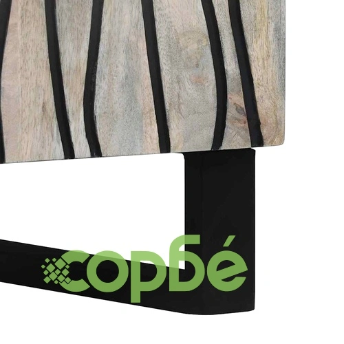 Шкаф за съхранение от мангово дърво 60x33.5x75 см бял и черен ➤ топ цена ➤ sorbe.bg