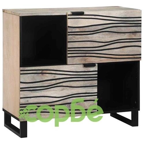 Шкаф от масивно мангово дърво бял 80x33x75 см с 2 врати ➤ топ цена ➤ sorbe.bg