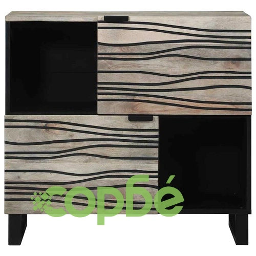 Шкаф от масивно мангово дърво бял 80x33x75 см с 2 врати ➤ топ цена ➤ sorbe.bg