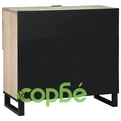 Шкаф от масивно мангово дърво бял 80x33x75 см с 2 врати ➤ топ цена ➤ sorbe.bg