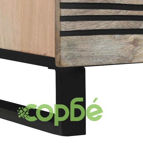 Шкаф от масивно мангово дърво бял 80x33x75 см с 2 врати ➤ топ цена ➤ sorbe.bg