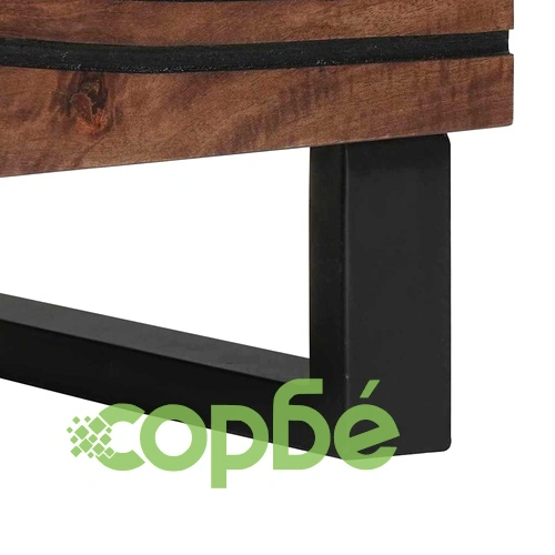 Нощни шкафчета 2 броя от масивно мангово дърво 40x33x46 см орех ➤ топ цена ➤ sorbe.bg