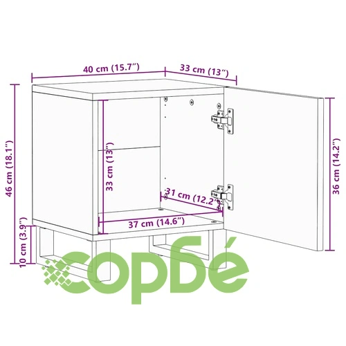 Нощни шкафчета 2 броя от масивно мангово дърво 40x33x46 см орех ➤ топ цена ➤ sorbe.bg