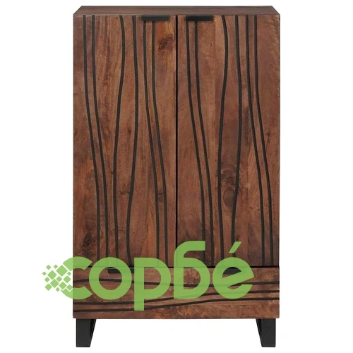 Висок шкаф от масивно мангово дърво 60x33x100 см кафяв цвят ➤ топ цена ➤ sorbe.bg