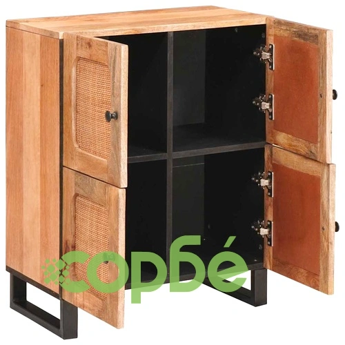 Сервизен шкаф от масивно дърво манго 60 x 33,5 x 75 см, Кафяв ➤ топ цена ➤ sorbe.bg