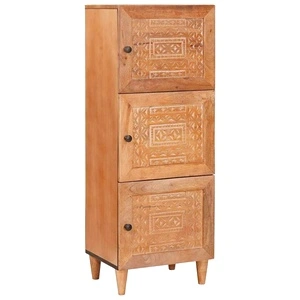 Висок шкаф от масивно мангово дърво 40x33x110 см светлокафяв