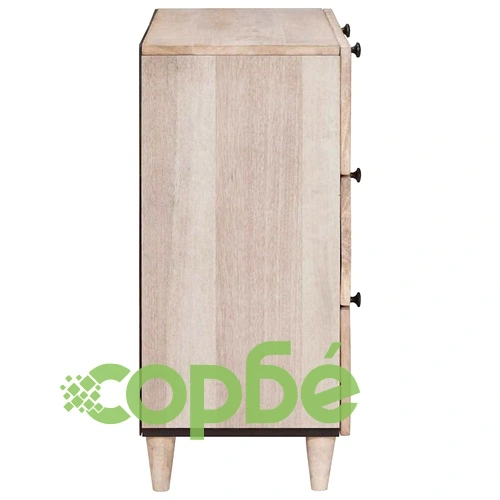 Служебен шкаф от масивно мангово дърво 60x33x75 см бял ➤ топ цена ➤ sorbe.bg