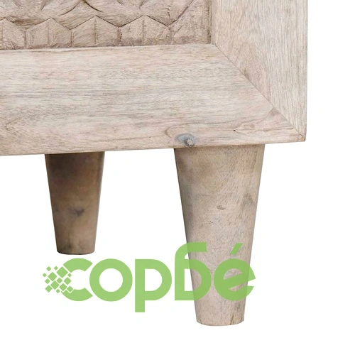 Служебен шкаф от масивно мангово дърво 60x33x75 см бял ➤ топ цена ➤ sorbe.bg