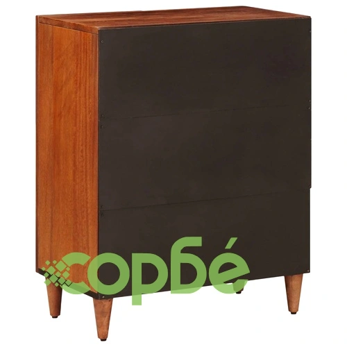 Служебен шкаф 60 x 33,5 x 75 см, масивно мангово дърво, орех ➤ топ цена ➤ sorbe.bg
