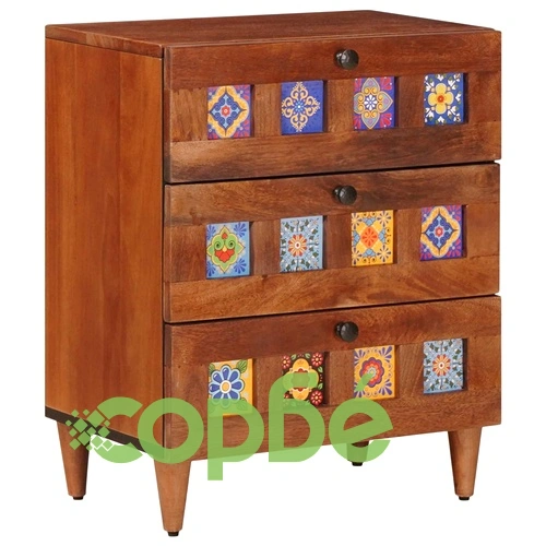Нощно шкафче Кафяво 50 x 33 x 62 см Масивно мангово дърво ➤ топ цена ➤ sorbe.bg