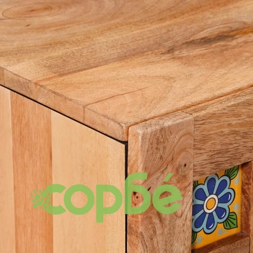 ТВ шкаф Натурал 105 x 33,5 x 46 см, масивно мангово дърво ➤ топ цена ➤ sorbe.bg