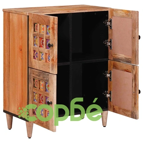 Сервизен шкаф Натурал 60 x 33 x 75 см Масивно мангово дърво ➤ топ цена ➤ sorbe.bg