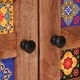 Висок шкаф с врата Натурален 60 x 33,5 x 100 см Масивно мангово дърво