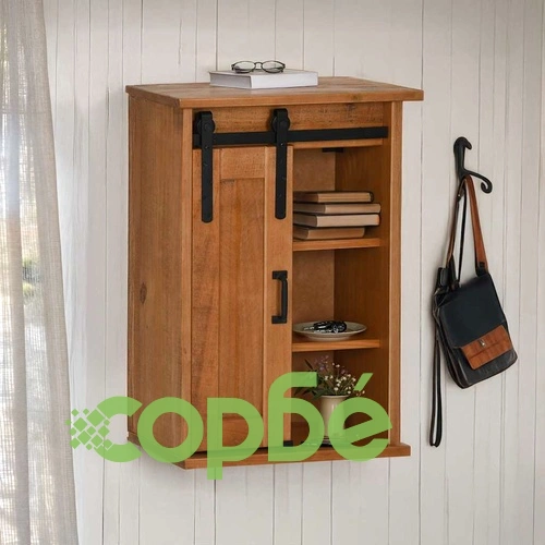 Висящ шкаф HALDEN с плъзгаща се врата от масивна борова дървесина 49x22,5x70 cm ➤ топ цена ➤ sorbe.bg