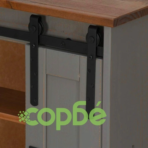 Висящ шкаф HALDEN с плъзгаща се врата - сив, 49x22,5x70 cm, масивна борова дървесина ➤ топ цена ➤ sorbe.bg