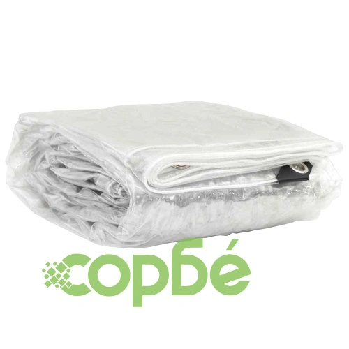 Прозрачен PVC брезент с капси 2x5 m, 350 g/m², водоустойчив ➤ топ цена ➤ sorbe.bg