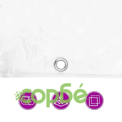Прозрачен PVC брезент с капси 2x10 м, 350 г/м², водоустойчив ➤ топ цена ➤ sorbe.bg