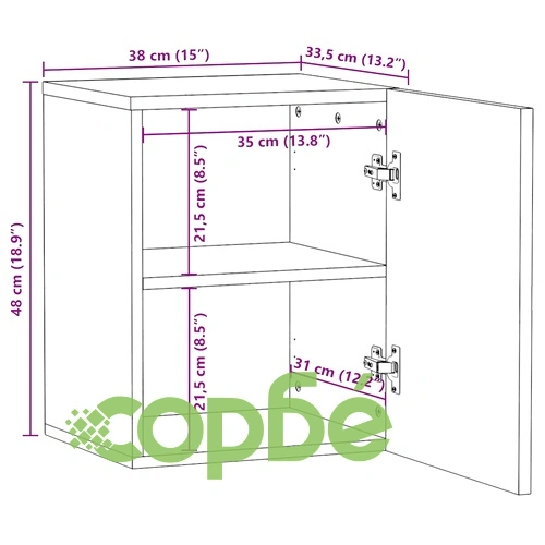 Висящ шкаф за баня от масивно мангово дърво, черен, 38x33,5x48 см ➤ топ цена ➤ sorbe.bg