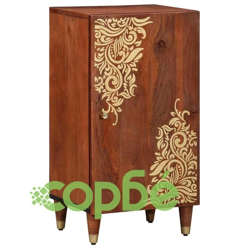 Служебен шкаф от масивно мангово дърво 40x33.5x75 см кафяв ➤ топ цена ➤ sorbe.bg