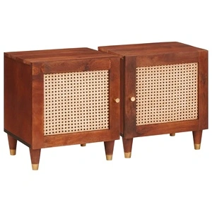 Нощни маси от масивно мангово дърво - комплект 2 броя 40x33.5x46 см