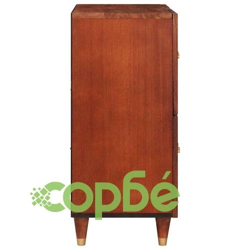 Странична маса от масивно мангово дърво и ратан 60x33.5x75 см кафява ➤ топ цена ➤ sorbe.bg