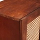 Странична маса от масивно мангово дърво и ратан 60x33.5x75 см кафява