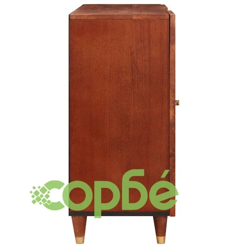 Шкаф от масивно мангово дърво и тръстика 90x33.5x75 см - кафяв ➤ топ цена ➤ sorbe.bg