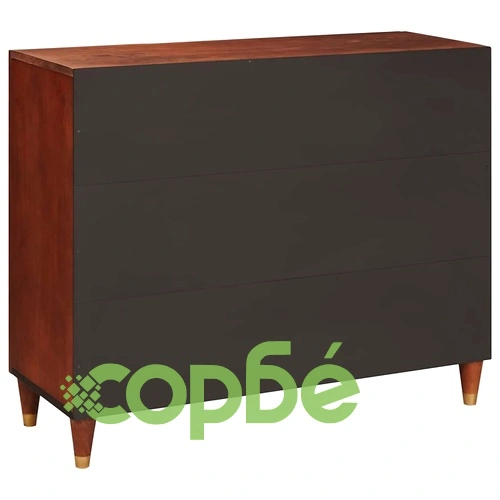 Шкаф от масивно мангово дърво и тръстика 90x33.5x75 см - кафяв ➤ топ цена ➤ sorbe.bg