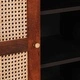 Шкаф от масивно мангово дърво и тръстика 90x33.5x75 см - кафяв