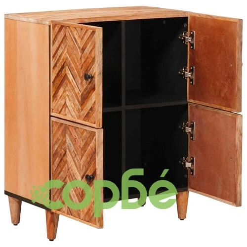 Шкаф за съхранение от масивно манго дърво, кафяв, 60 x 33,5 x 75 см ➤ топ цена ➤ sorbe.bg