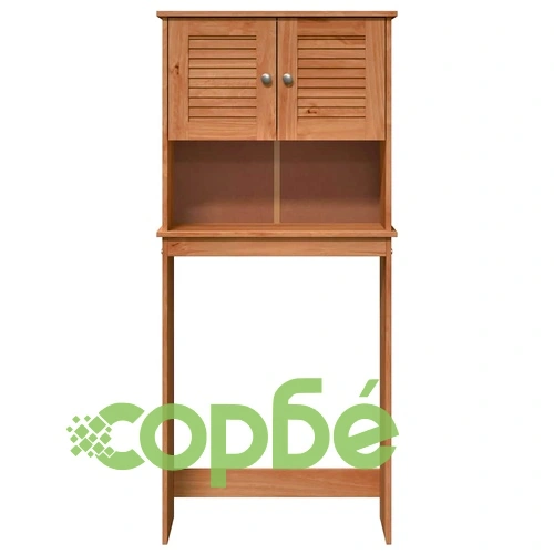 Шкаф за пералня VIGO от масивно борово дърво меденокафяв 72.5x27x161 см ➤ топ цена ➤ sorbe.bg