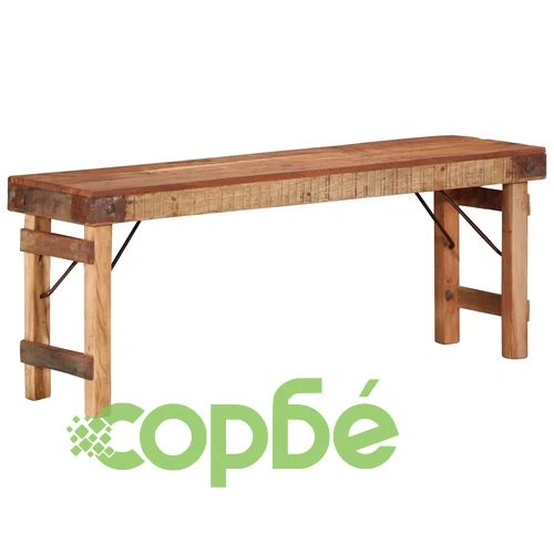 Пейка от масивно регенерирано дърво 110x35x46 см кафяво ➤ топ цена ➤ sorbe.bg