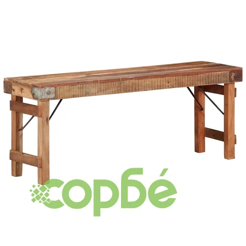 Пейка от масивно регенерирано дърво 110x35x46 см кафяво ➤ топ цена ➤ sorbe.bg