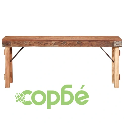 Пейка от масивно регенерирано дърво 110x35x46 см кафяво ➤ топ цена ➤ sorbe.bg