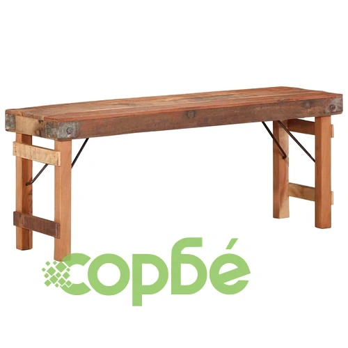 Пейка от масивно регенерирано дърво 110x35x46 см кафяво ➤ топ цена ➤ sorbe.bg