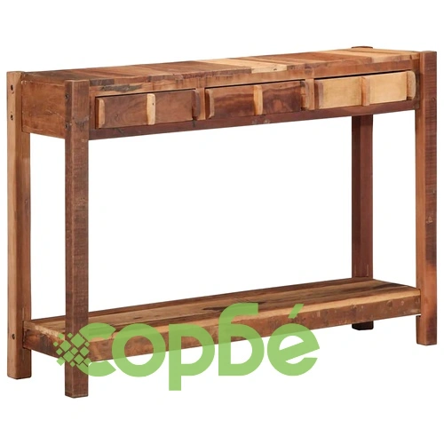 Конзолна маса от масивна акациева дървесина с 3 чекмеджета 107x33x76 см кафяво ➤ топ цена ➤ sorbe.bg