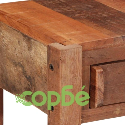 Конзолна маса от масивна акациева дървесина с 3 чекмеджета 107x33x76 см кафяво ➤ топ цена ➤ sorbe.bg