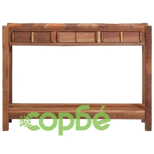 Конзолна маса от масивна акациева дървесина с 3 чекмеджета 107x33x76 см кафяво ➤ топ цена ➤ sorbe.bg