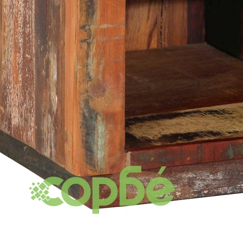 Шкаф за обувки от масивно регенерирано дърво 110x35x40 см кафяв ➤ топ цена ➤ sorbe.bg