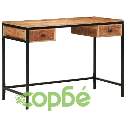Работно бюро от масивна дървесина манго 105x50x75 см кафяво ➤ топ цена ➤ sorbe.bg