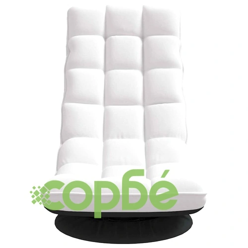 Въртящ се подов стол от плат, бял, 70x51x79 см, с 5 позиции за накланяне ➤ топ цена ➤ sorbe.bg