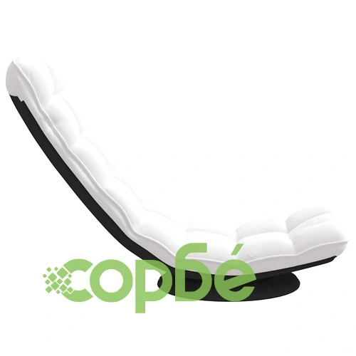 Въртящ се подов стол от плат, бял, 70x51x79 см, с 5 позиции за накланяне ➤ топ цена ➤ sorbe.bg