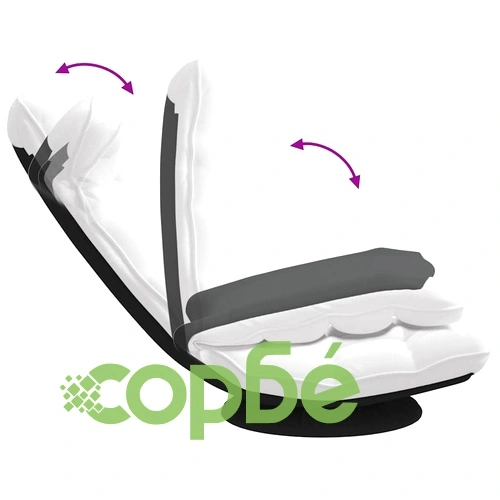 Въртящ се подов стол от плат, бял, 70x51x79 см, с 5 позиции за накланяне ➤ топ цена ➤ sorbe.bg