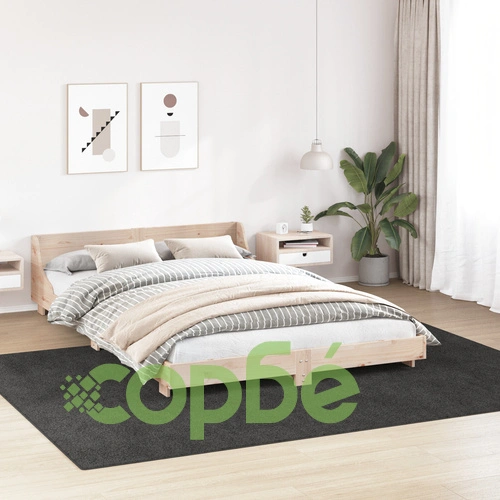 Пухкав Полиестерен Килим с Латексова Подложка в Тъмно Сиво 240x340 см ➤ топ цена ➤ sorbe.bg