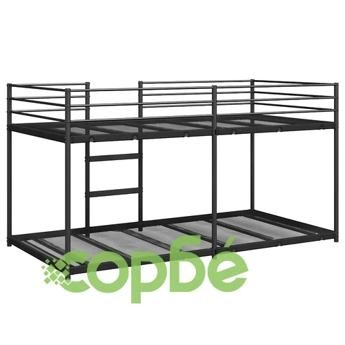 Двуетажно легло от стомана 75x190 см, черно, без матрак ➤ топ цена ➤ sorbe.bg