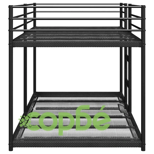 Двуетажно легло от стомана 90x200 см, черно, без матрак ➤ топ цена ➤ sorbe.bg