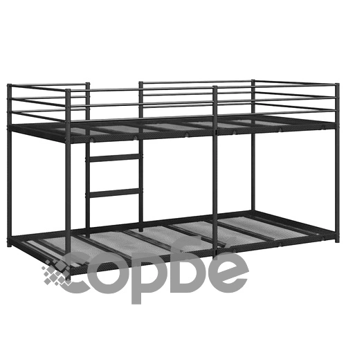 Двуетажно легло от стомана 90x200 см, черно, без матрак ➤ топ цена ➤ sorbe.bg