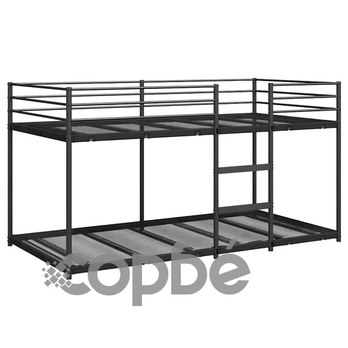 Двуетажно легло от стомана 100x200 см, черно, без матрак ➤ топ цена ➤ sorbe.bg